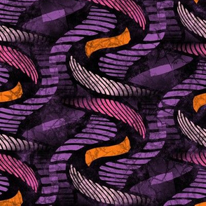 ★ SPRINGING UP ★ Purple and Pink + Orange - Large Scale / Collection African Batik - Wax Inspired Prints