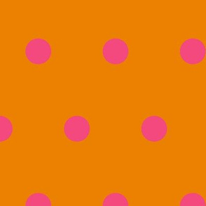 Polka Dot - Pink on Orange