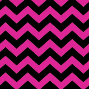 Barbie Pink Chevron Pattern Horizontal in Black