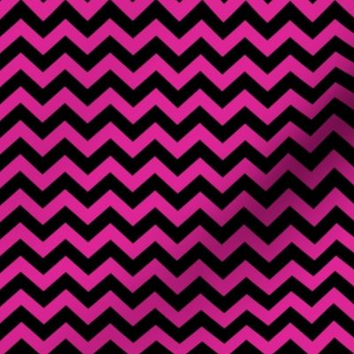 Small Barbie Pink Chevron Pattern Horizontal in Black