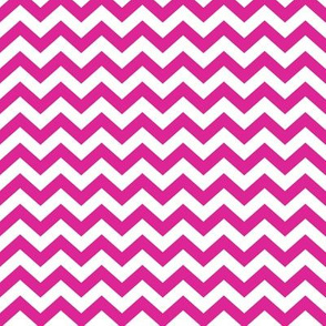 Small Barbie Pink Chevron Pattern Horizontal in White