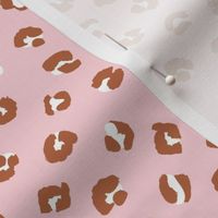 Space little leopard spots animal print pattern panther wild cat trend pink caramel brown white