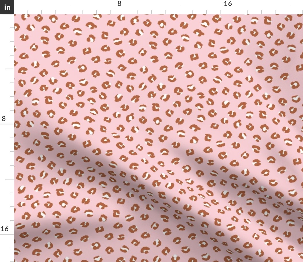Space little leopard spots animal print pattern panther wild cat trend pink caramel brown white