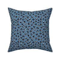Space little leopard spots animal print pattern panther wild cat trend moody blue black white