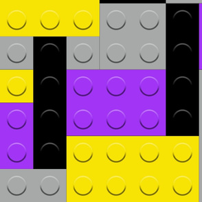 purple yellow brick building blocks big large 10x