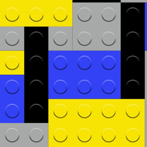 yellow blue gray black brick building blocks large big 10x