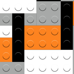 orange gray white black brick building blocks large big 10x