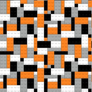 orange gray white black brick building blocks small real size