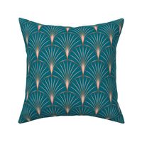 Art Deco Arches Copper And Teal