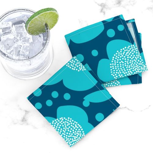 Posy Dots_Large_DarkBlueGreen/Teal