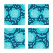 Posy Dots_Large_DarkBlueGreen/Teal