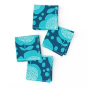 Posy Dots_Large_DarkBlueGreen/Teal