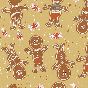 large gingerbread folks tan winter holiday christmas cookies