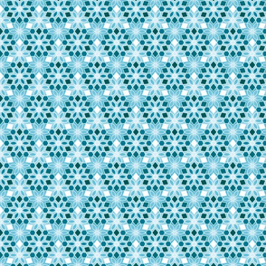 Winter Spring Water - Petal Kaleidoscope Hexagon Flower Pastel Crystals - Small - White Rhomb
