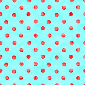 polka dot red and teal turquoise