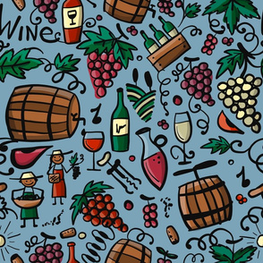  Wine Factory Pattern. Kitchen Decor