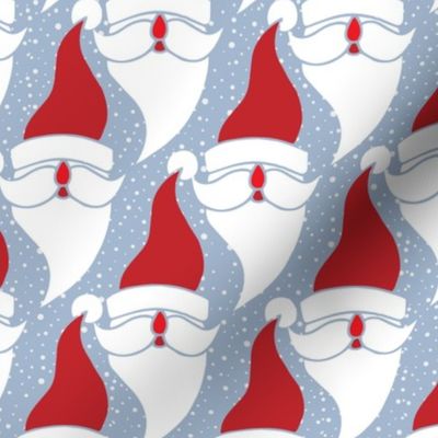 christmas - santa claus - hand-drawn santa on gray blue