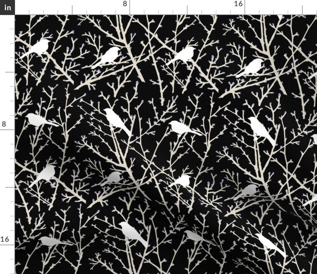 branchy birds  snow/black