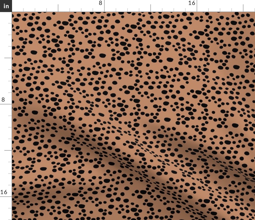The spotted little dog dalmatian spots and cheetah animal print neutral minimal nursery rust copper brown 