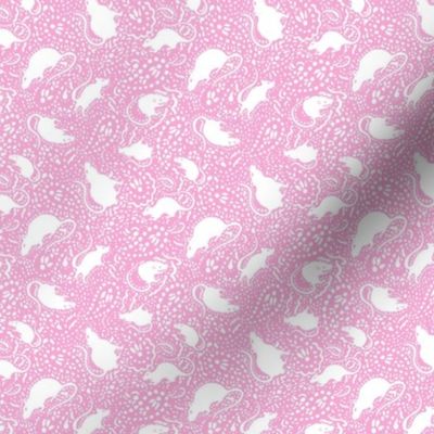 Paisley Rat Mosaic - 3 inch - light pink white