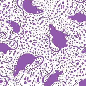 Paisley Rat Mosaic - 8.6 inch - white purple