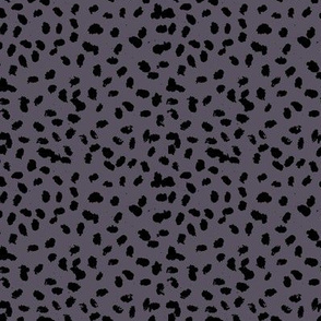 Messy animal spots boho minimalist design  cheetah dalmatian ink dots berry purple black  