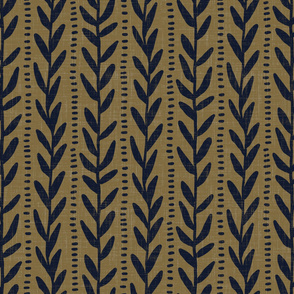 extra large - climbing vines- gold and navy