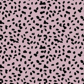 Messy animal spots boho minimalist design  cheetah dalmatian ink dots mauve moody pink black 