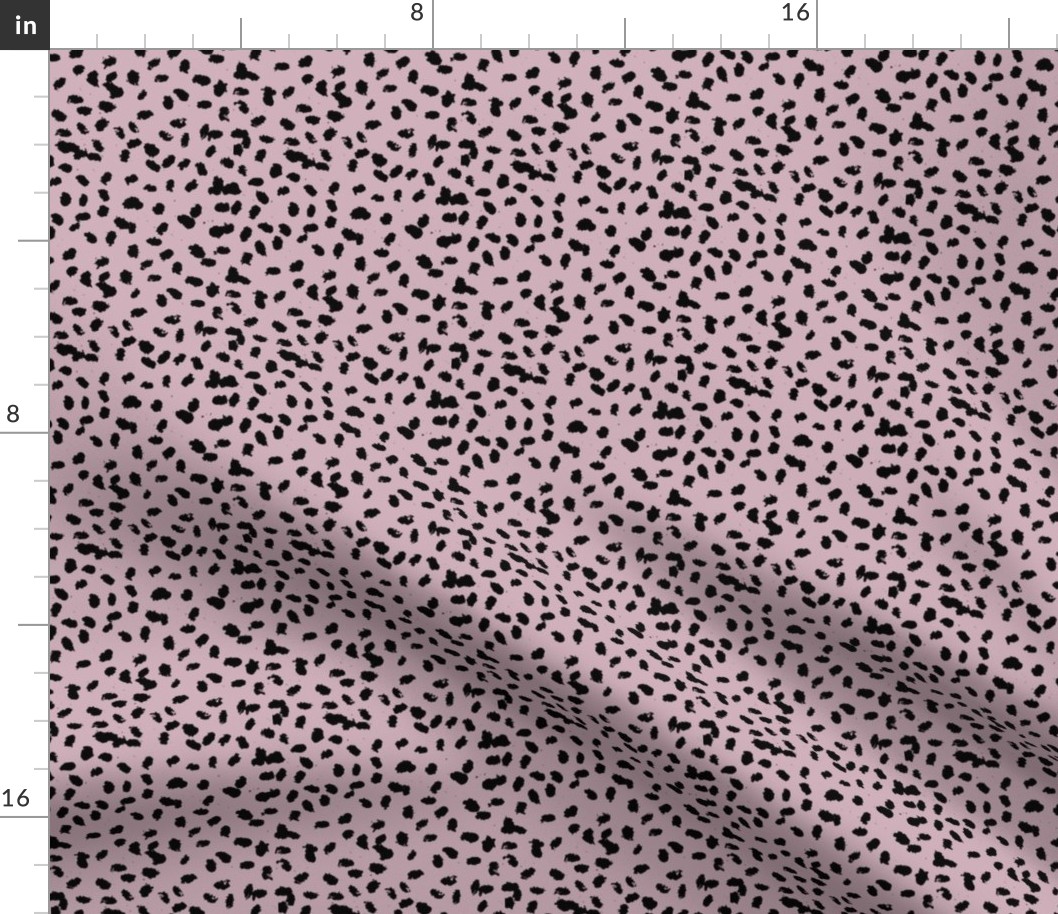 Messy animal spots boho minimalist design  cheetah dalmatian ink dots mauve moody pink black 