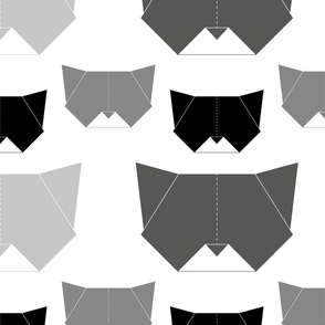 Grey Origami kittens