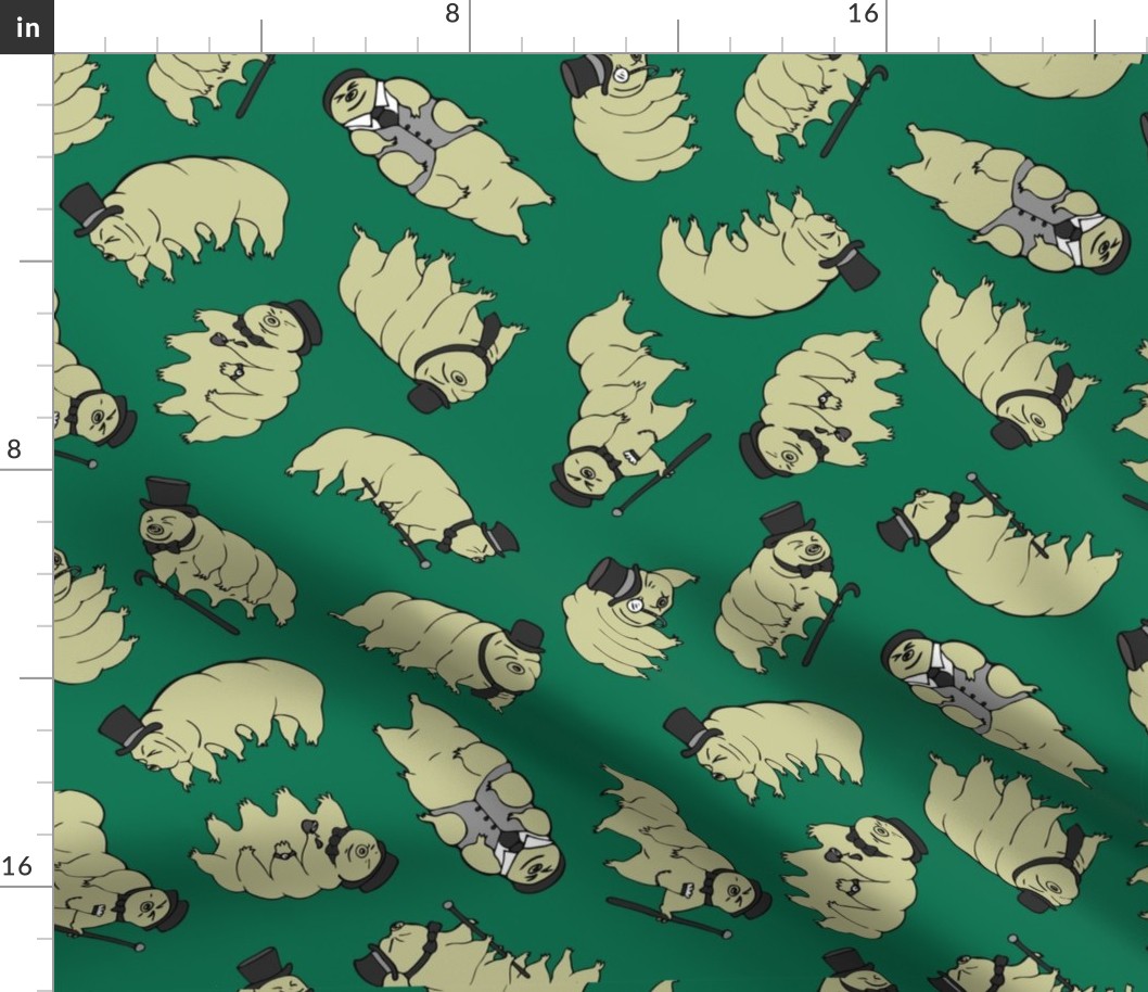 Tardigrades in Tophats -  Khaki / Green