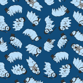 Tardigrades in Tophats -Blue Version