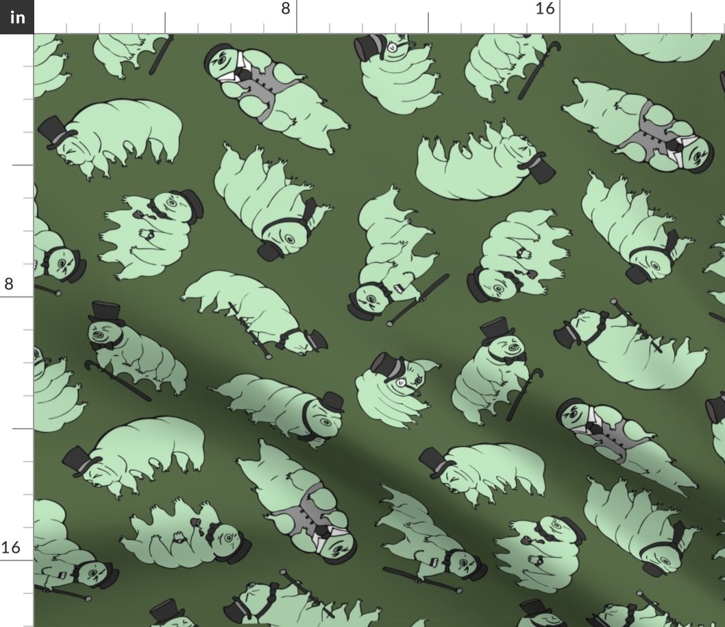 Tardigrades in Tophats - Mint/Army Green