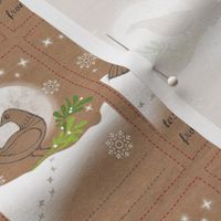 Snow Dove Holiday Gift Tags | Moon and stars gift labels, kraft tags with doves, mistletoe and snowflakes for Christmas, Hannukkah and New Year.