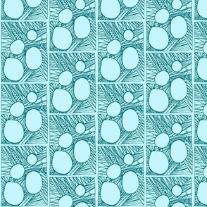 Irregular Circles Abstract 2 TEAL 