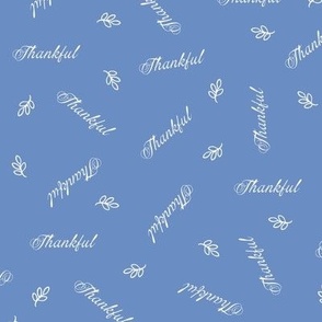 Thankful French country blue non directional small - Thanksgiving day