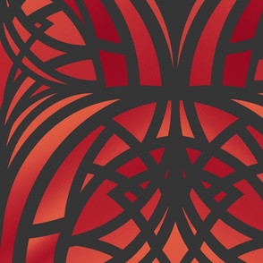 Art deco scales in dark red tones 24 inch
