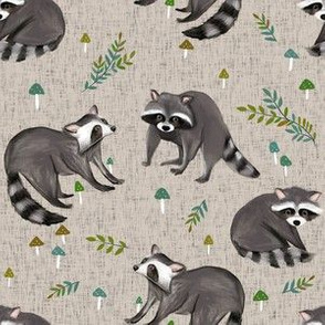 raccoon print - beige