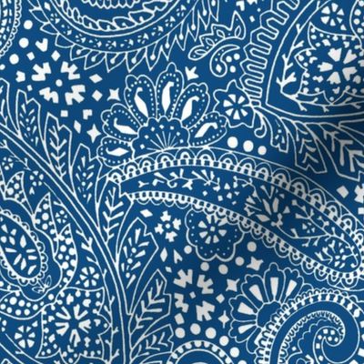 Large Paisley Positivity - classic blue Pantone 