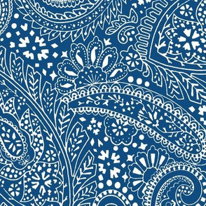 Large Paisley Positivity - classic blue Pantone 