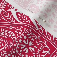 Large Paisley Positivity - white and turkey red