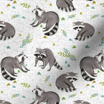 raccoon print-textured white