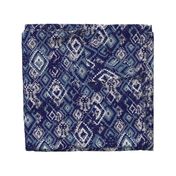 ikat Aztec Diamonds - blue grey navy