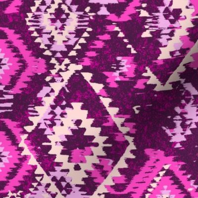 Ikat Aztec Dimaonds - pink purple lilac