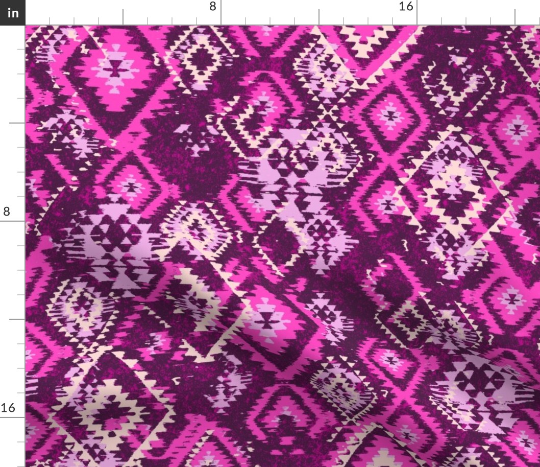 Ikat Aztec Dimaonds - pink purple lilac
