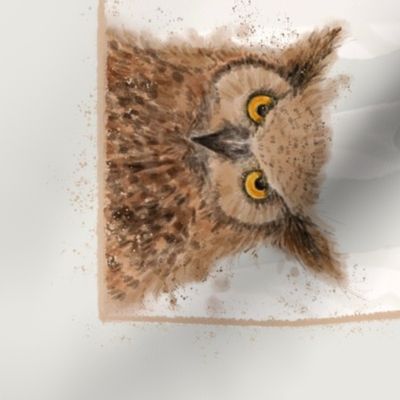  Owls tea towel