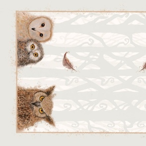  Owls tea towel