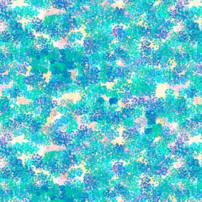 Colorful Paint Blotch Splatter Pattern  with Teal Blue Green & Purple