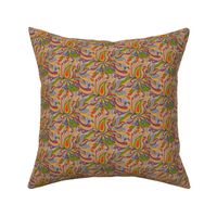 Groovy Mushroom Paisley Florals- 70s- Ditsy Scale