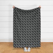 Cute boho alpaca garden and daisy flowers sweet nursery spring summer leaves llama pattern black blue